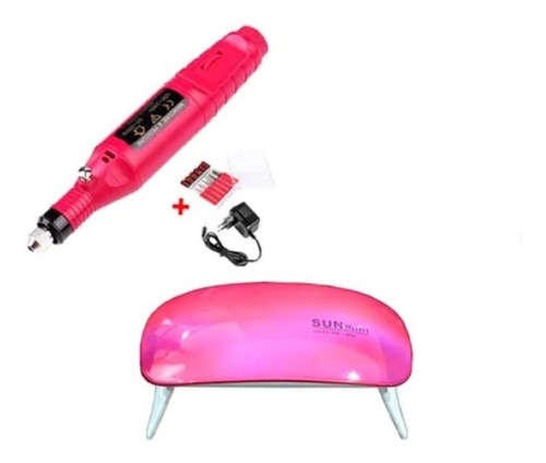 Combo Pulidor Uñas + Mini Lampara Uv Led Manicure