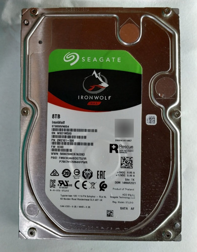 Disco Duro Interno Seagate Ironwolf St8000vn004 8tb Gris Hdd