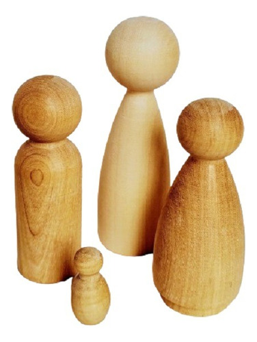 Figuras Para Pesebre Navideño Artesanal 4 Peg Dolls  Baum