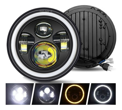 7 Pulgadas Led Faro Universal Moto Para Harley Jeep