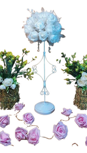 10- Base Floral --candelabro- Porta Vela De 40cm . Hierro