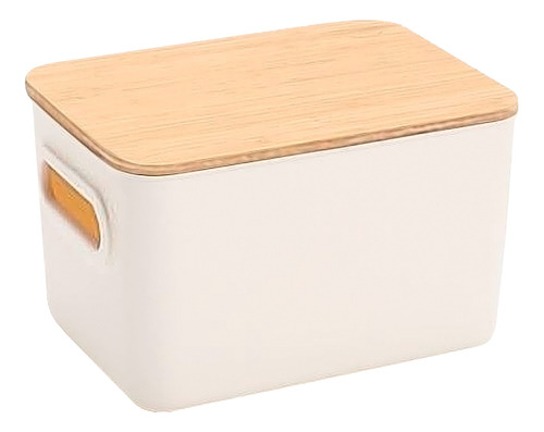 Caja Contenedor Con Tapa De Madera De Almacenamiento 6.5l