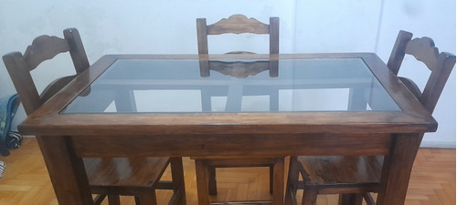 Mesa Comedor + 4 Sillas De Pino