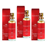 Kit 3 Perfume Feminino Elegance Vermelho Amakha Paris 15ml