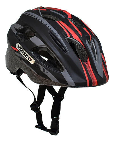 Casco Mtb Venzo Kids Fk26k-001 S Negro Rojo C/ Regulacion