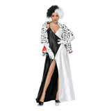 Cosplay Feminino De Halloween Em Preto E Branco Witch Cruell