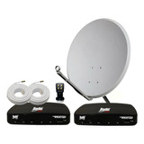 Kit 2 Receptor Digital Bedin Bs9900 + Antena / Lnbf Ku Cabo