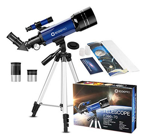 Telescopio Refractor Astronómico Ecoopro 70 Mm Con