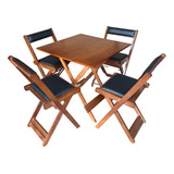 Jogo Mesa 70x70 C/ 4 Cadeiras Madeira Gourmet Premium