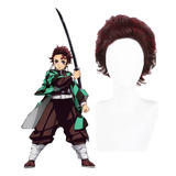 Demon Slayer Kimetsu No Yaiba Kamado Tanjirou Cosplay Peluca