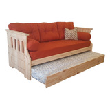 Sillon Cama Divan Una Plaza + Carro Cama + Colchon - Joscal 