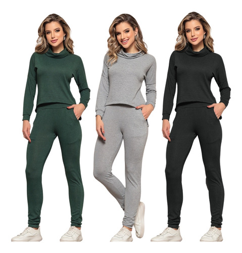 Conjunto Inverno Lanzinha Calça E Blusa Com Gola Alta