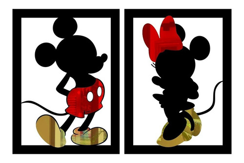 Quadro 3d Mickey E Minnie