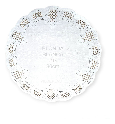 Blondas Mantel Bajo Plato Papel Blanca Bond 100pzas 36cm #14