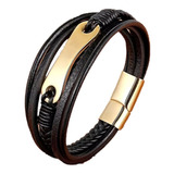 Pulsera De Cuero Gold Space 1 Hombre Moda 2021