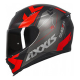 Capacete Axxis Eagle Diagon Matt Black/grey/red 56/s