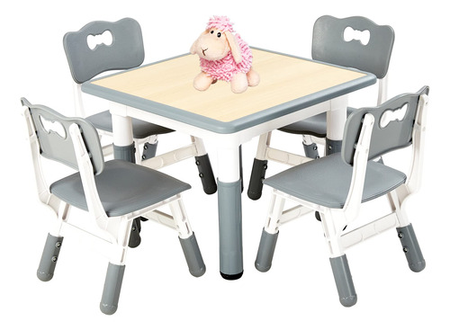 Funlio Juego De Mesa Y 4 Sillas Para Niños, Juego De Mesa .