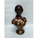 Escultura De Mesa Busto Diana La Cazadora Ceramica Cobrizada