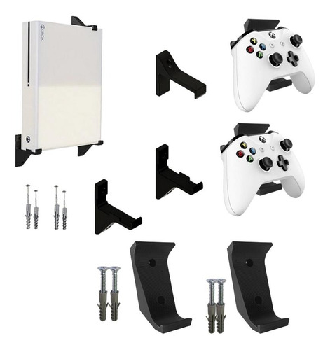 Kit Suporte Xbox One S Parede Para 1 Console E 2 Controles