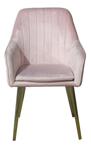 Silla O Sitial De Comedor En Terciopelo Rosado- Studio Pink