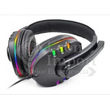 Audifonos Gamer K5 Pro Con Micrófono Para Pc Ps4 Xbox Rgb Color Negro