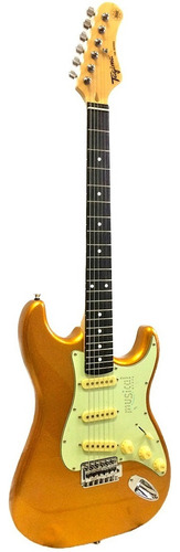 Guitarra Elétrica Tagima Tw Series Tg-500 De  Tília Metallic Gold Yellow Com Diapasão De Madeira Técnica