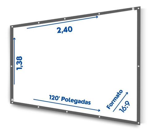 Telão De Projeção,120 Polegadas Tela Lona Dobravel Projetor 