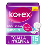 Toalla Femenina Kotex Noct Ultrafina Malla C/a  - 15 Uds.