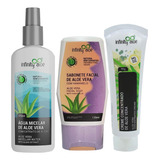 Kit Facial Sabonete+água Mcielar+creme Concentrado Aloe Vera