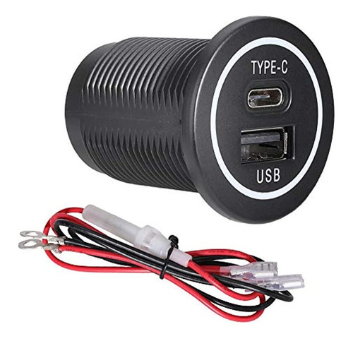 Damavo Ym1218 Usb C Y Usb A Puerto Dual Cargador De Coche En