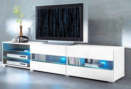 Mesa De Tv Con Luces Led 1.60 L&a Muebles