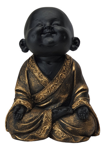 Buda Chines Menino Sorridente Da Fortuna Estatua Resina 19cm