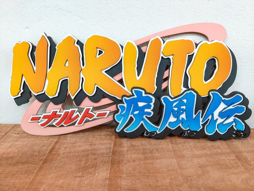 Placa Decorativa Em Alto Relevo Naruto Modelo 2 44cm