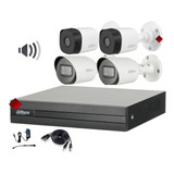 Kit  4 Camaras Bullet 2mp   2 Audio   Dvr 1080p Lite  Dahua