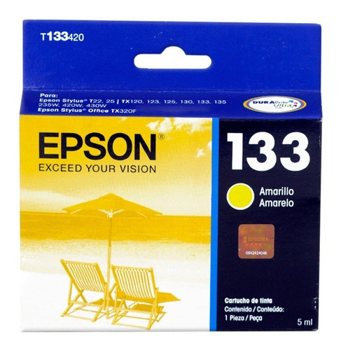 Cartucho Epson T133 Amarillo Original Mayoristas