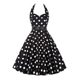 Vestido De Mujer Retro Lunares Halter