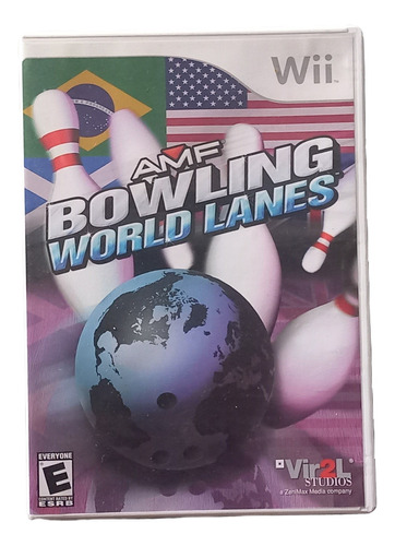  Jogo Amf Bowling World Lanes - Wii Americano Original 