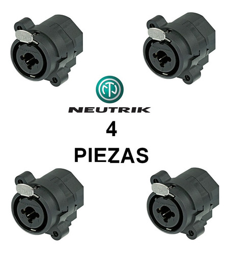 4 Pzs Conector Combo Jack Xlr Canon Y Jack 6.3mm 1/4 Neutrik