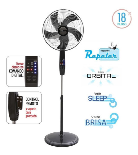 Ventilador De Pie 18  Liliana 3 Velocidades Vpd18r C