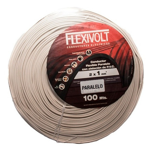 Cable Paralelo Flexivolt 2x1mm Blanco (10mts)