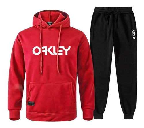 Conjunto Kit Moletom + Calça De Frio Casaco Oakley Promoção 