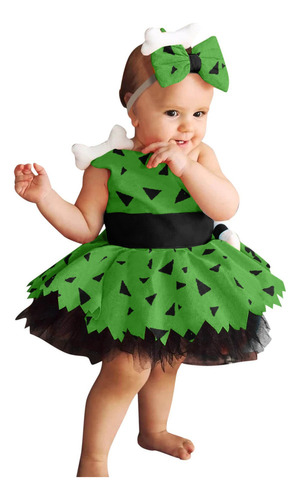 Vestido De Fiesta De Halloween Para Niñas + Hairband