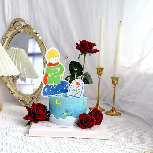Azimeng 10 Topper Pastel Papel El Principito Escritura Doble