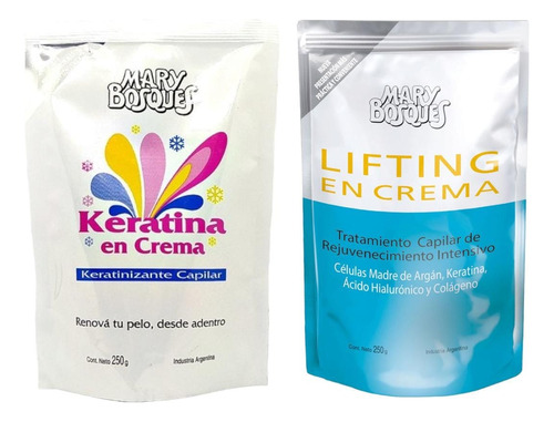 Kit Lifting En Crema + Keratina En Crema Doypack 250gr X2u