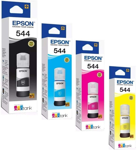 Pack 4 Tinta Epson T544 L1110 L3110 L3150 L5190 Original