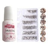 Kit Para Unha Cola Profissional + Pedras Strass P/ Decoração