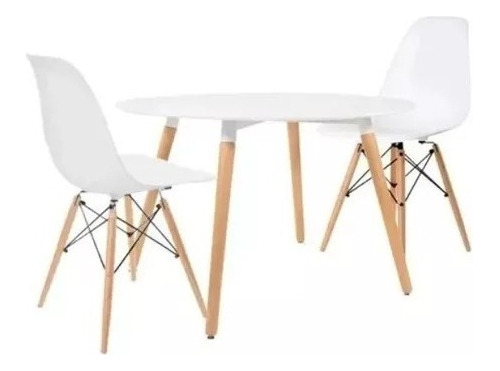 Juego De Mesa Eames 90x90 + 2 Sillas Eames 