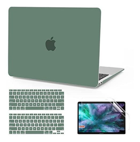Funda Rigida Verde Musgo Con Mica Compatible Con Macbook Air