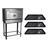 Horno Pizzero 6 M Depaolo + 3 Asadera Enlozada 68x34 Alta