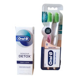 Pasta Dental Oral-b Gengiva Deto + Cepillos 2 Piezas Detox